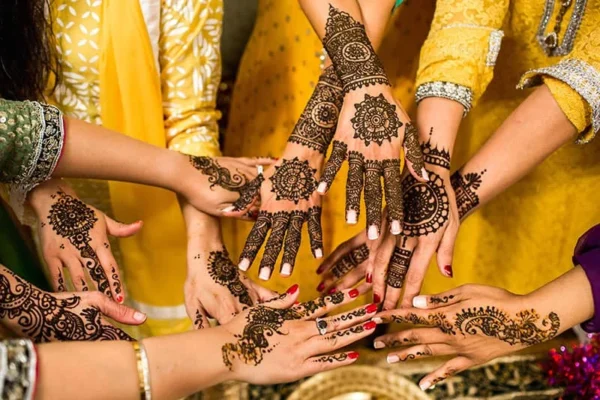 4 members of  groom family  mehendi